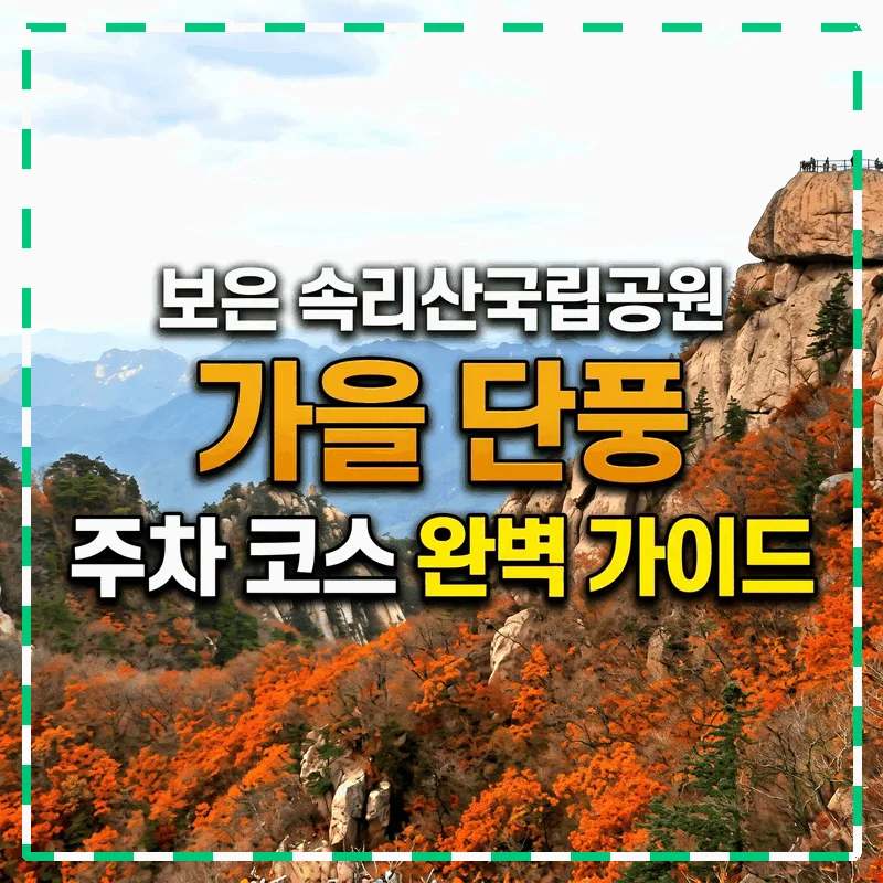 보은 속리산국립공원 가을 단풍 주차 코스 완벽 가이드