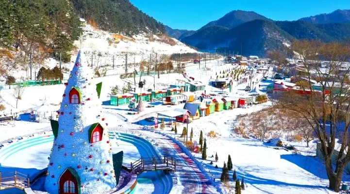 분천산타마을 설경 / 사진=봉화군 공식 블로그 안수현