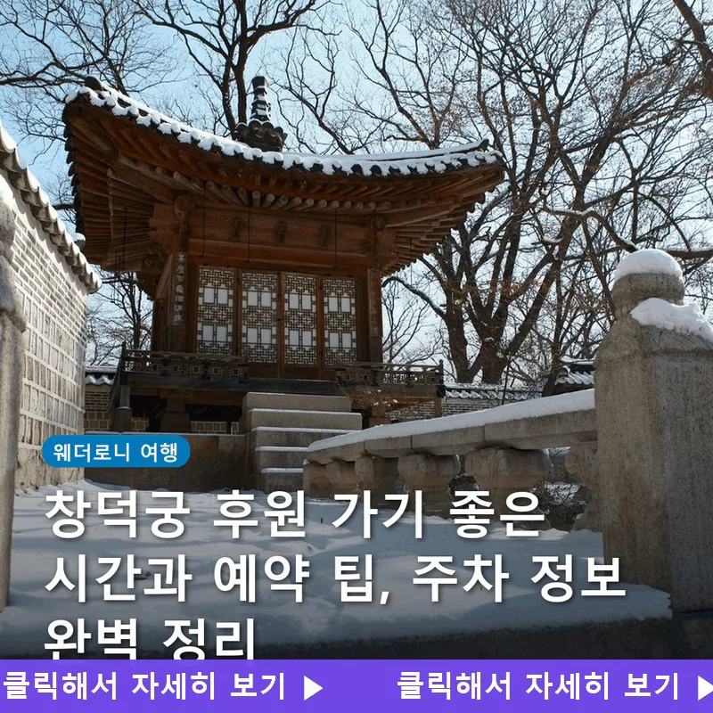 창덕궁 후원 가기 좋은 시간과 예약 팁, 주차 정보 완벽 정리