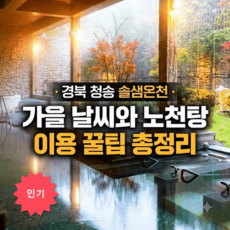 경북 청송 솔샘온천, 가을 날씨와 노천탕 이용 꿀팁 총정리