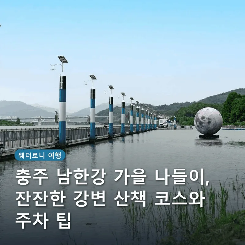 충주 남한강 가을 나들이, 잔잔한 강변 산책 코스와 주차 팁