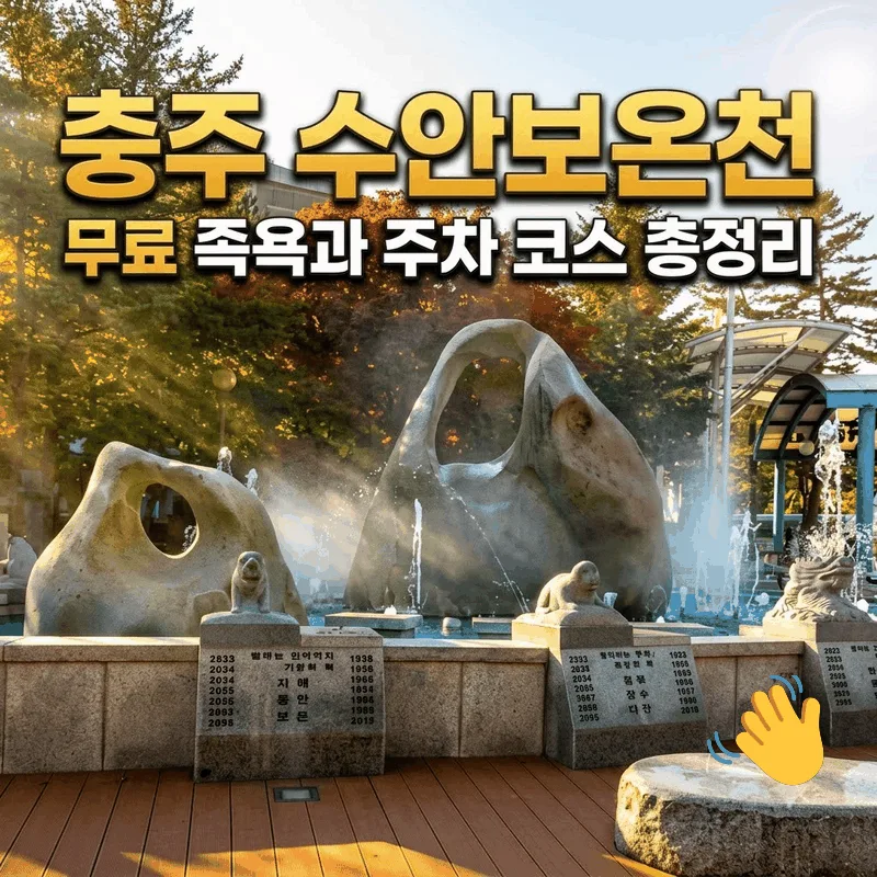 충주 수안보온천 무료 족욕과 주차 코스 총정리