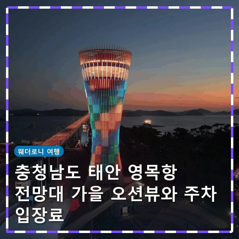 충청남도 태안 영목항 전망대 가을 오션뷰와 주차 입장료
