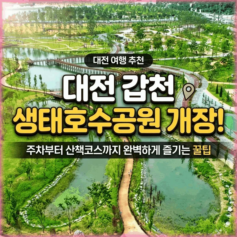 대전 갑천생태호수공원 개장, 주차부터 산책 코스까지 알차게 즐기는 팁