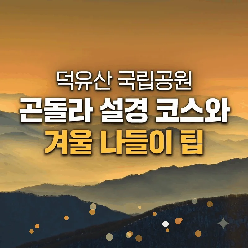 덕유산 국립공원 곤돌라 설경 코스와 겨울 나들이 팁