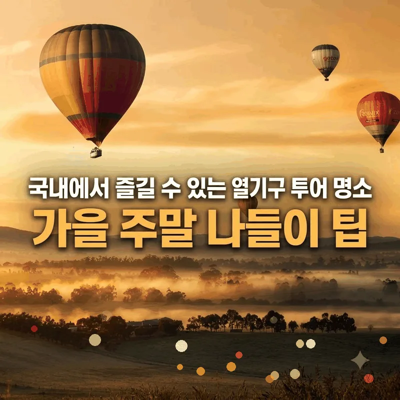 국내에서 즐길 수 있는 열기구 투어 명소 가을 주말 나들이 팁