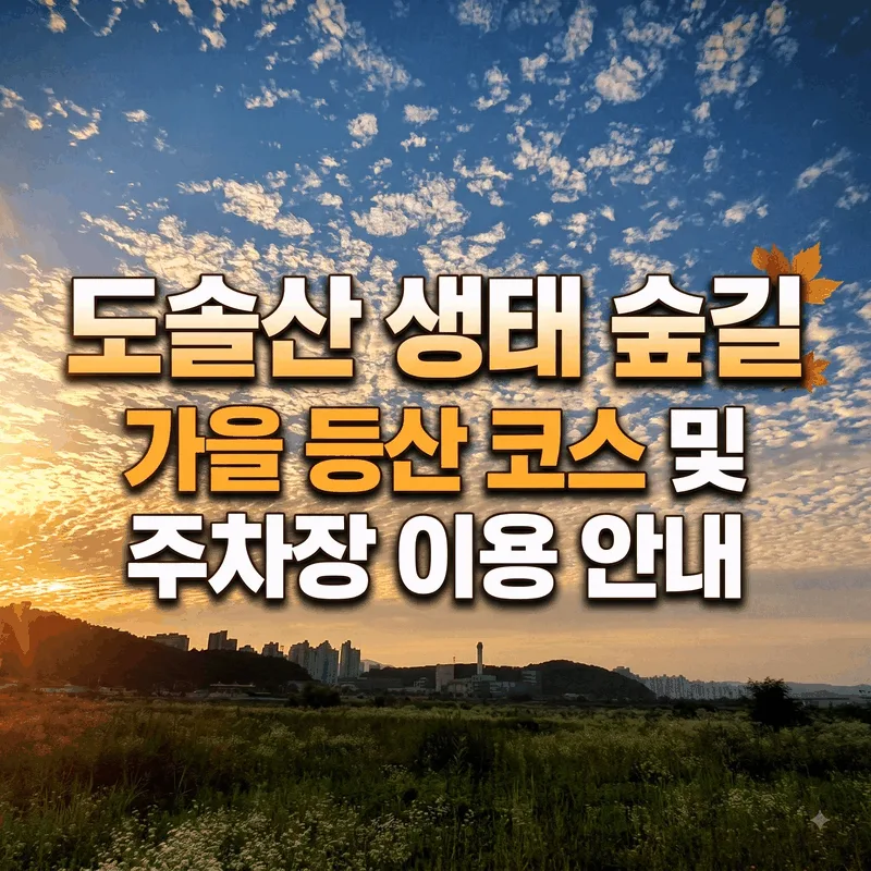 도솔산 생태 숲길 가을 등산 코스 및 주차장 이용 안내