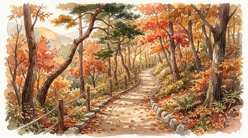 가을 숲길 그림 (AI 그림)