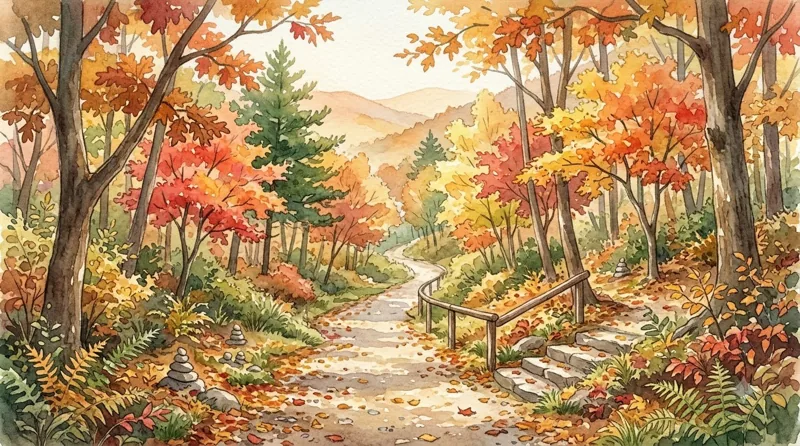 가을 숲길 그림 (AI 그림)