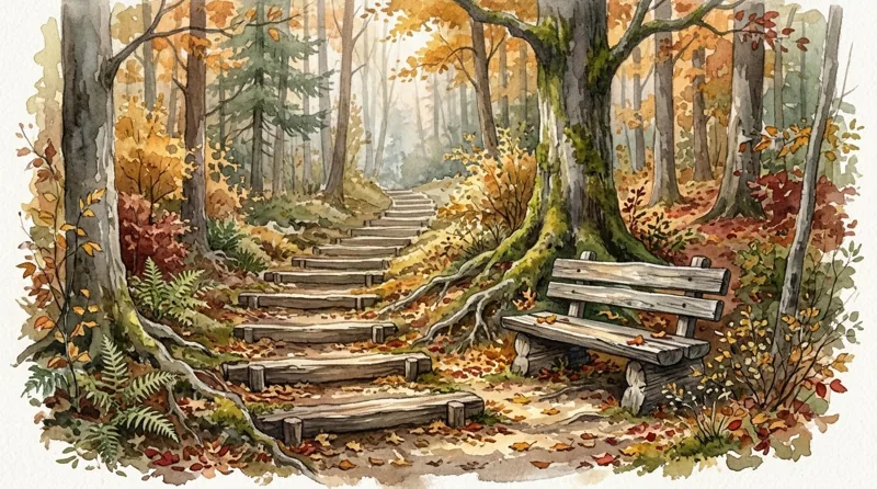 가을 숲길 그림 (AI 그림)