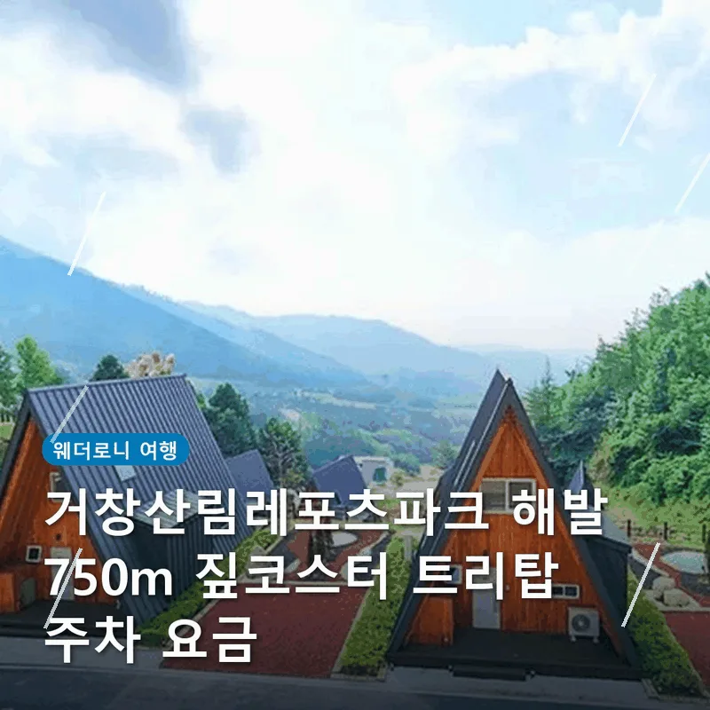 거창산림레포츠파크 해발 750m 짚코스터 트리탑 주차 요금