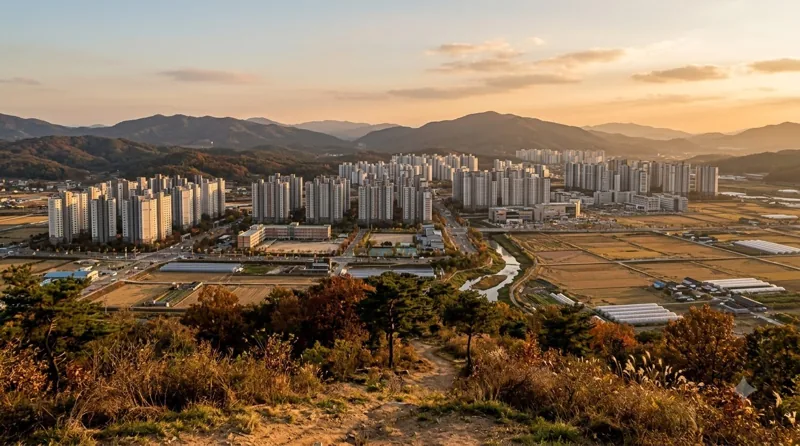 고봉산에서 본 도시 풍경 (AI 그림)