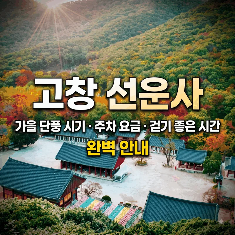 고창 선운사 가을 단풍 시기 주차 요금 걷기 좋은 시간 완벽 안내