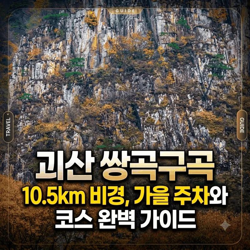 괴산 쌍곡구곡 10.5km 비경, 가을 주차와 코스 완벽 가이드