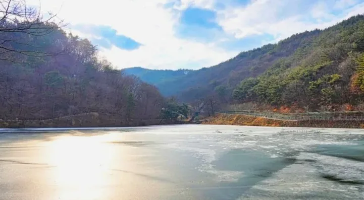 금학생태공원 저수지 겨울 모습 / 사진=공주시 공식 블로그 임보름