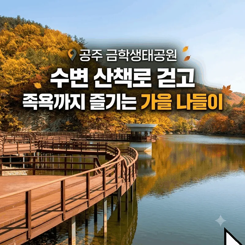 공주 금학생태공원 수변 산책로 걷고 족욕까지 즐기는 가을 나들이
