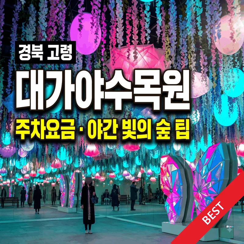 경북 고령 대가야수목원 주차 요금 야간 빛의 숲 팁