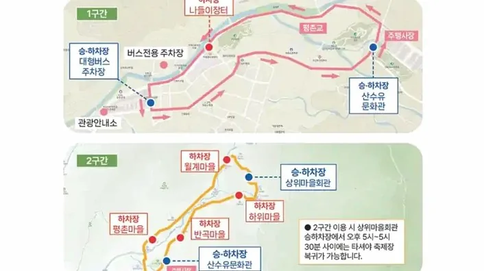 구례 산수유꽃축제 주차장 안내 / 사진=구례군청