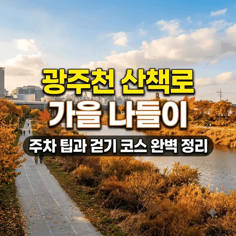 광주천 산책로 가을 나들이 주차 팁과 걷기 코스 완벽 정리