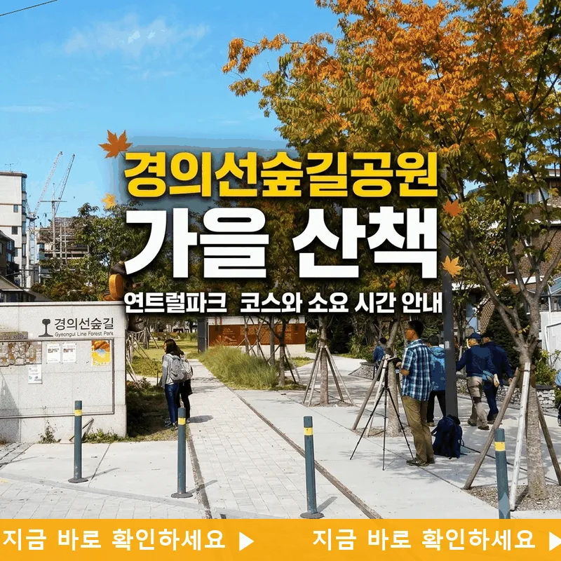 경의선숲길공원 가을 산책 연트럴파크 코스와 소요 시간 안내