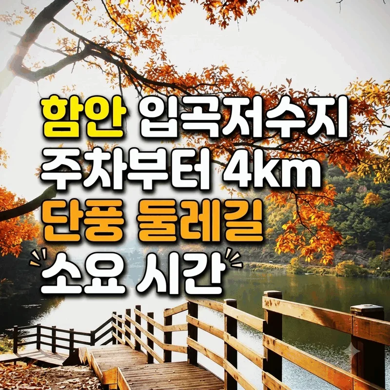 함안 입곡저수지 주차부터 4km 단풍 둘레길 소요 시간