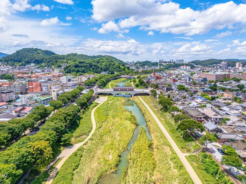 전주천 한벽당 부근