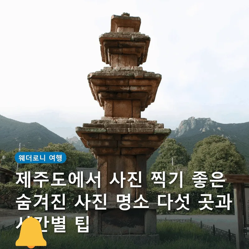 제주도에서 사진 찍기 좋은 숨겨진 사진 명소 다섯 곳과 시간별 팁