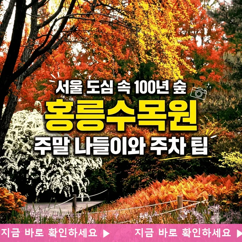 서울 도심 속 100년 숲, 홍릉수목원 주말 나들이와 주차 팁
