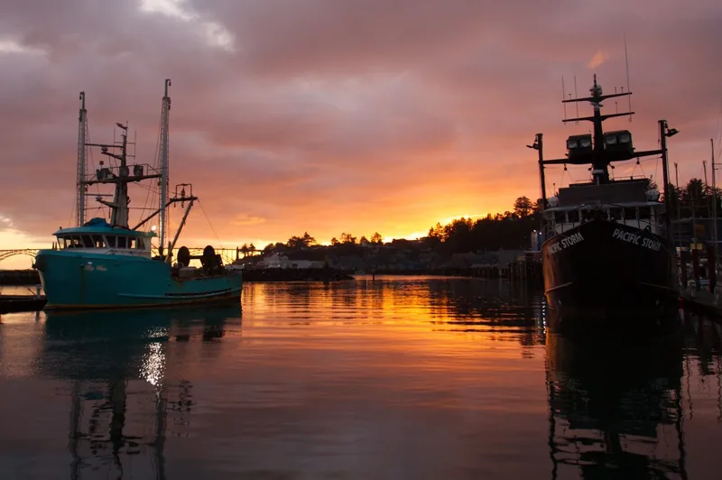 Sunset at Port of Newport Marina, Oregon