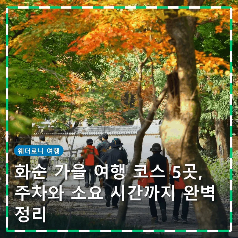 화순 가을 여행 코스 5곳, 주차와 소요 시간까지 완벽 정리