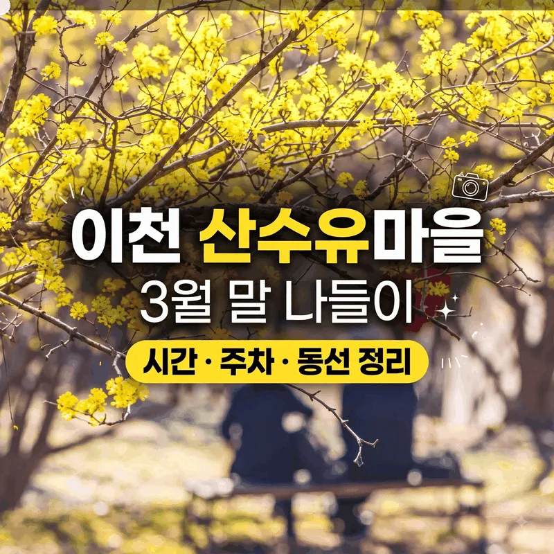이천 산수유마을 3월 말 나들이, 시간·주차·동선 정리