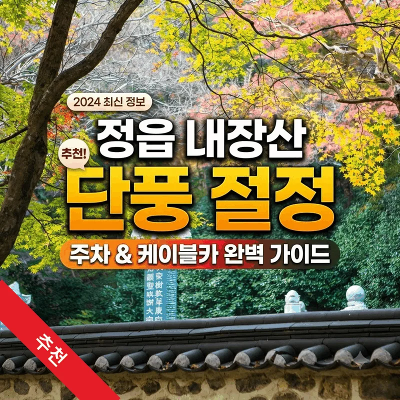 정읍 내장산 단풍 절정기 주차와 케이블카 완벽 가이드