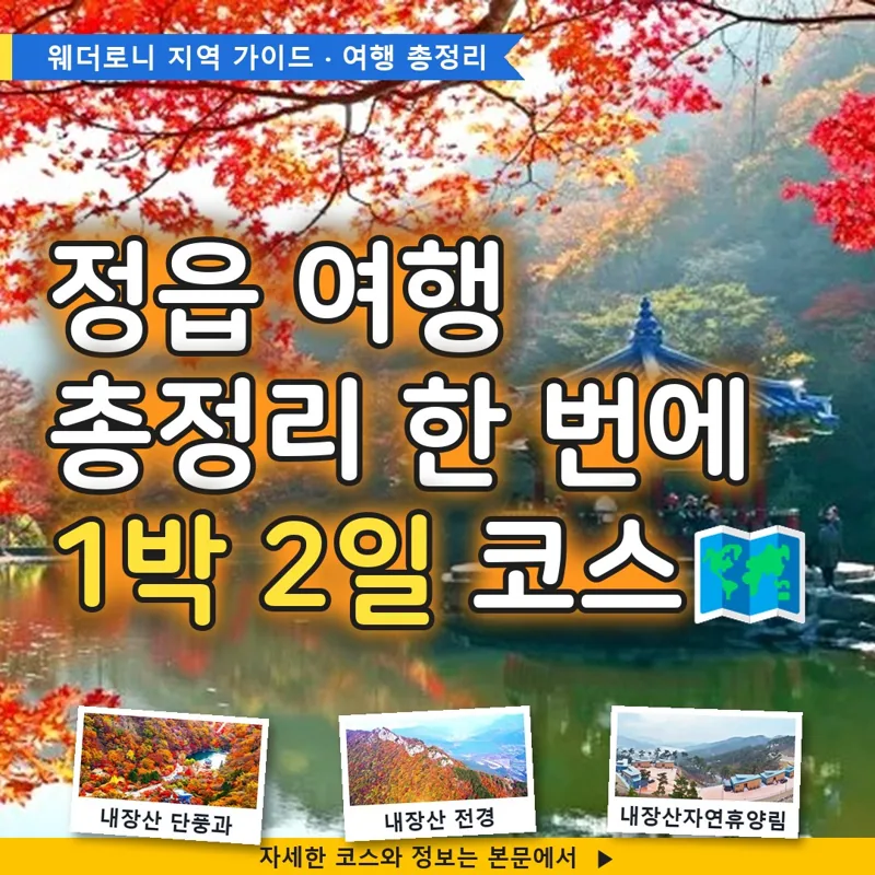 정읍 여행 총정리, 내장산 단풍부터 쌍화차거리까지 1박 2일 완벽 가이드