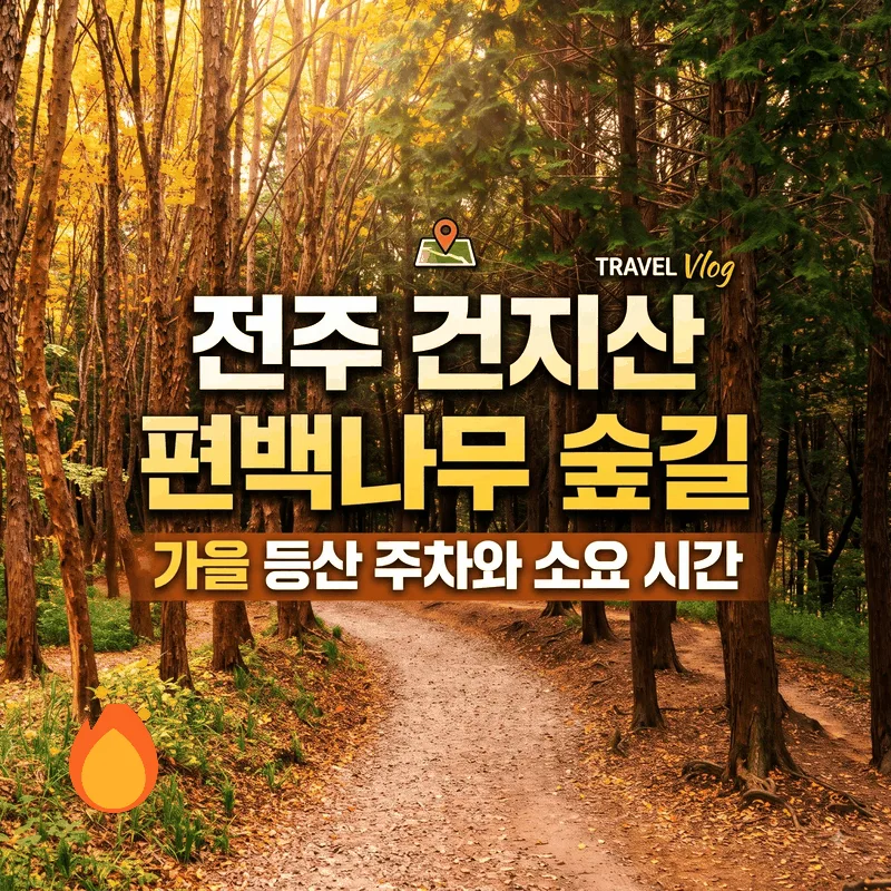 전주 건지산 편백나무 숲길 가을 등산 주차와 소요 시간