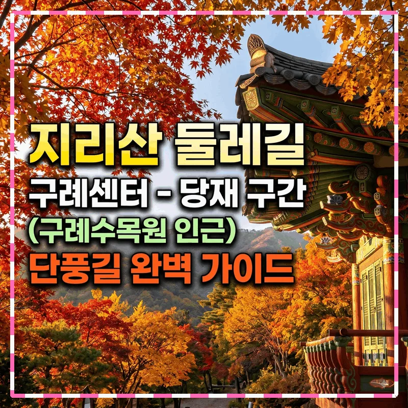 지리산 둘레길 구례센터-당재 구간 (구례수목원 인근) 단풍 산책 완벽 가이드