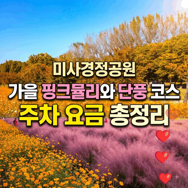 미사경정공원 가을 핑크뮬리와 단풍 코스 주차 요금 총정리