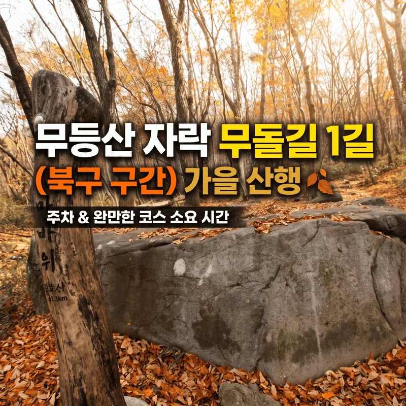 무등산 자락 무돌길 1길 (북구 구간) 가을 산행 주차와 완만한 코스 소요 시간