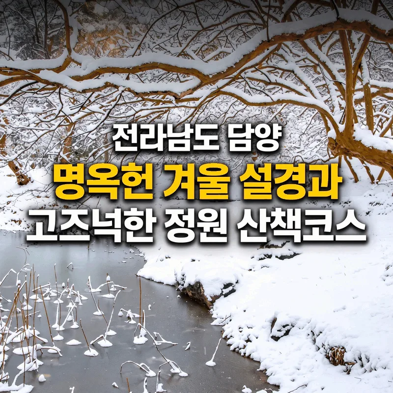 전라남도 담양 명옥헌 겨울 설경과 고즈넉한 정원 산책 코스
