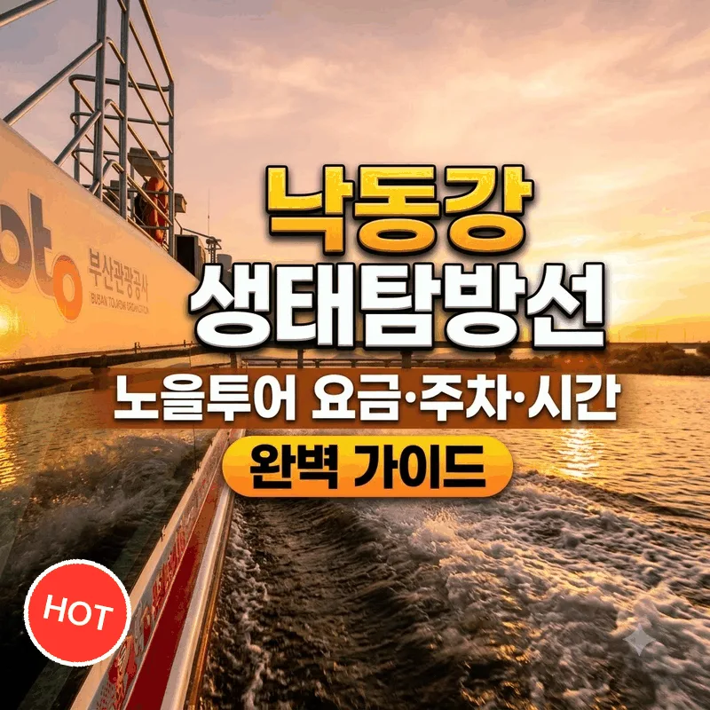 낙동강 생태탐방선 노을투어 요금 주차 시간 완벽 가이드