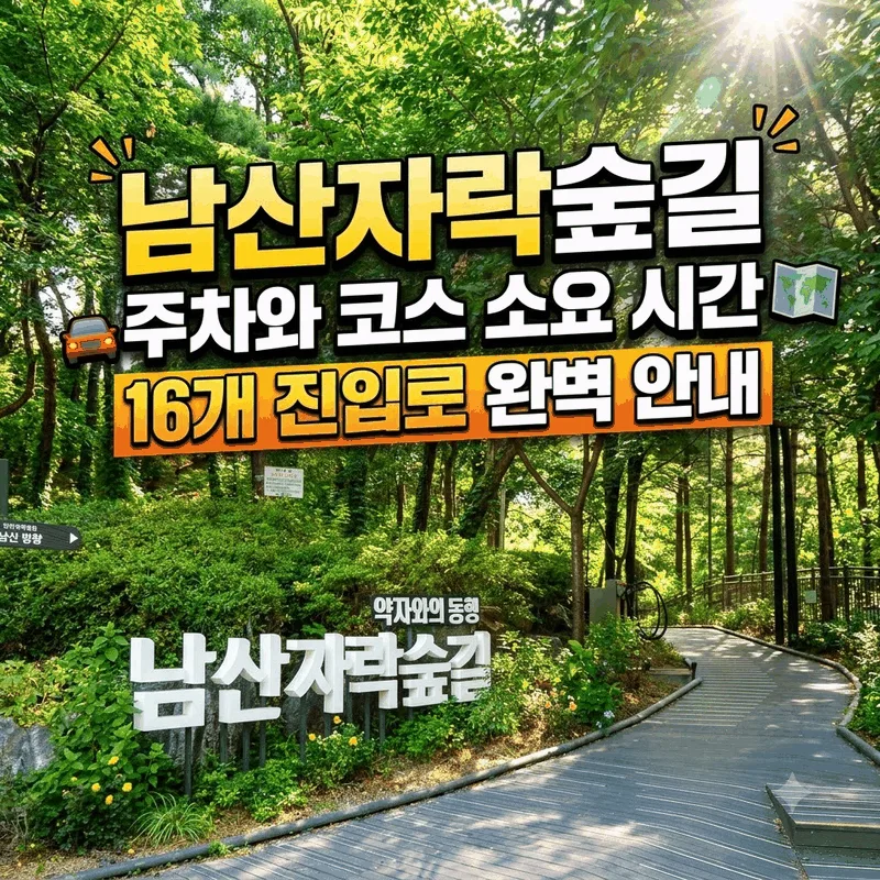 남산자락숲길 주차와 코스 소요 시간 16개 진입로 완벽 안내