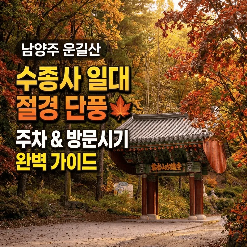 남양주 운길산 수종사 일원 단풍 절경과 주차 및 가기 좋은 시간 완벽 안내