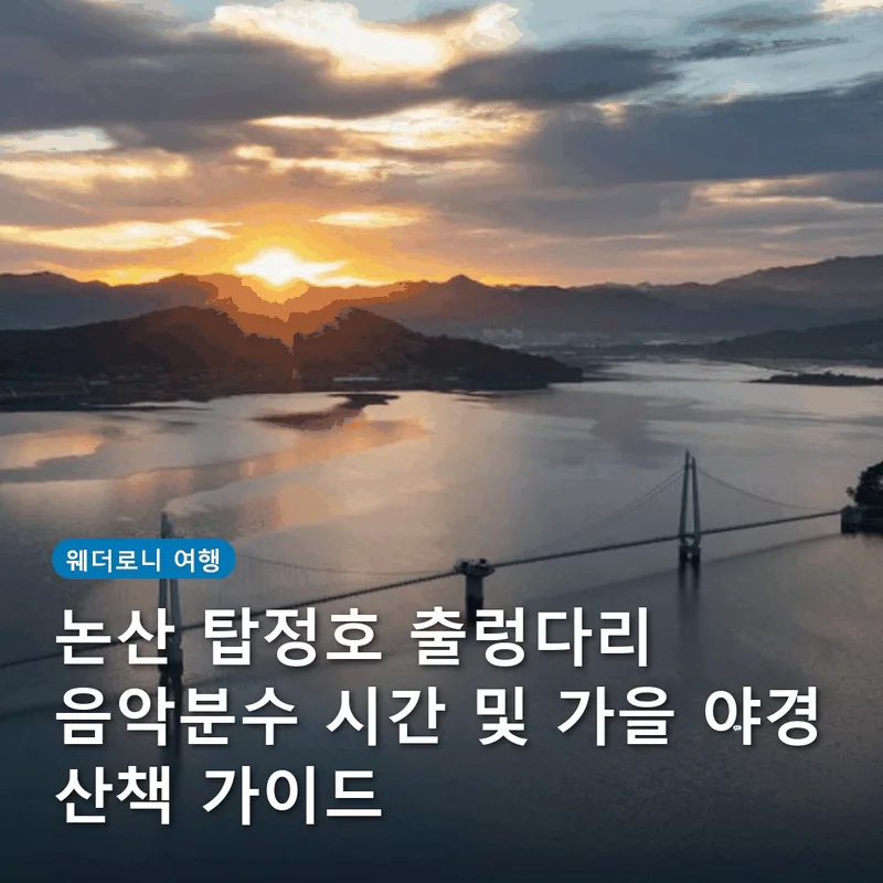 논산 탑정호 출렁다리 음악분수 시간 및 가을 야경 산책 가이드