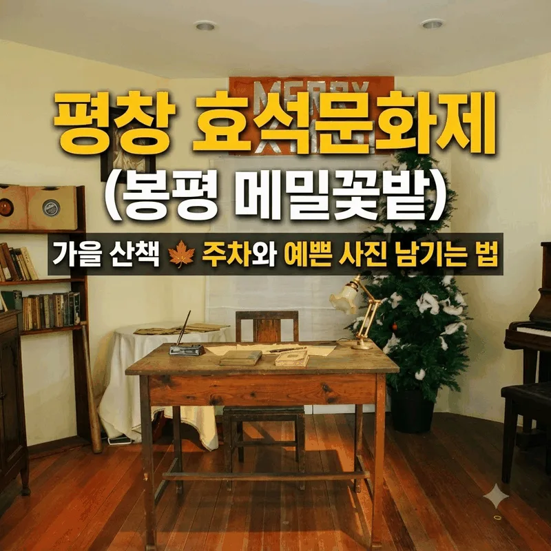 평창 효석문화제(봉평 메밀꽃밭) 늦가을 한적한 산책, 효석문화마을 주차와 사진 팁