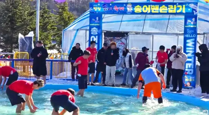 평창송어축제 맨손송어잡기 / 사진=평창군 공식 블로그