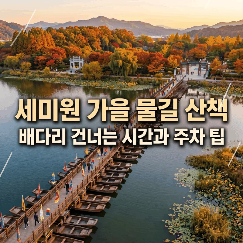 세미원 가을 물길 산책 배다리 건너는 시간과 주차 팁