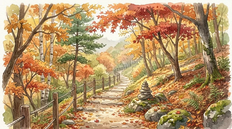가을 숲길 그림 (AI 그림)