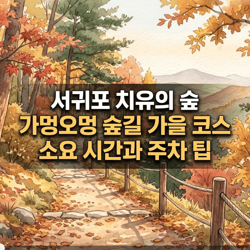 서귀포 치유의 숲 가멍오멍 숲길 가을 코스 소요 시간과 주차 팁