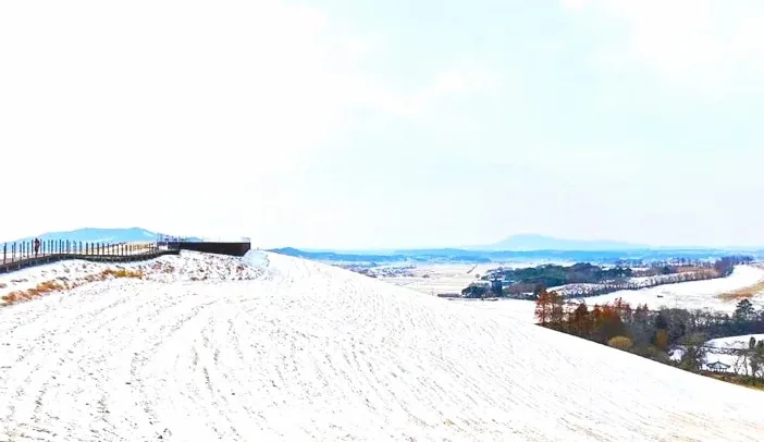 서산한우목장 웰빙산책로 설경 / 사진=충청남도