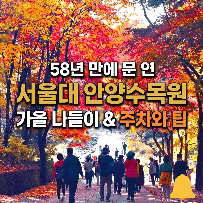 58년 만에 문 연 서울대 안양수목원 가을 나들이 주차와 팁