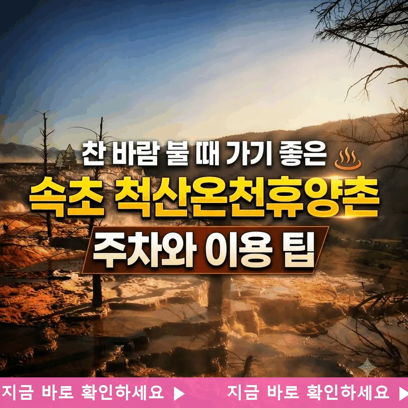 찬 바람 불 때 가기 좋은 속초 척산온천휴양촌 주차와 이용 팁